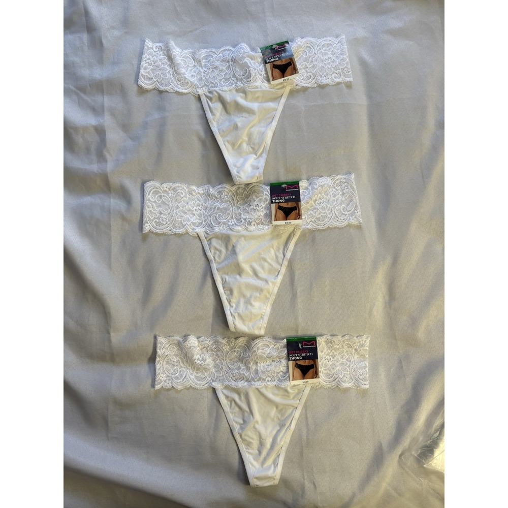 NEW Maidenform Luxurious Lace Thong Size Large 7 DMESLT 3 Pair Maidenform Thong